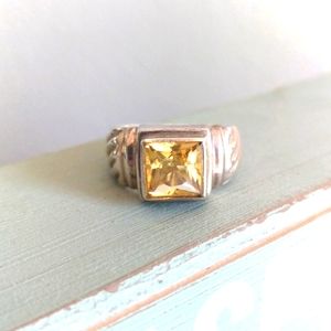 Silpada yellow citrine cocktail ring